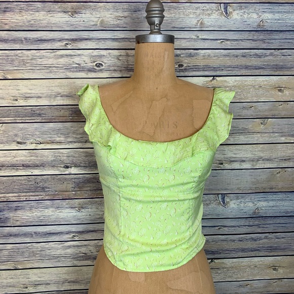 Free people cropped top green size xs - Picture 2 of 8